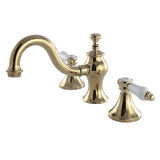 Bel-Air Two-Handle 3-Hole Deck Mount Widespread Bathroom Faucet with Brass Pop-Up Drain