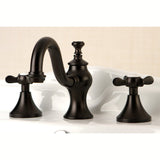 Essex Two-Handle 3-Hole Deck Mount Widespread Bathroom Faucet with Brass Pop-Up Drain