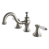 Bel-Air Two-Handle 3-Hole Deck Mount Widespread Bathroom Faucet with Brass Pop-Up Drain