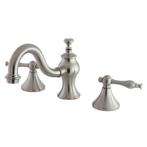 Naples Two-Handle 3-Hole Deck Mount Widespread Bathroom Faucet with Brass Pop-Up Drain