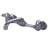 Proseal Double-Handle 2-Hole Wall-Mount Bridge Kitchen Faucet