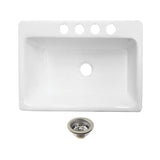 Towne Cast Iron Single Bowl  Undermount Kitchen Sink with 4-Hole Drain and Strainer