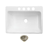 Towne Cast Iron Single Bowl  Undermount Kitchen Sink with 4-Hole Drain and Strainer