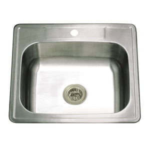 Studio 25-Inch Stainless Steel Self-Rimming Single Bowl Bar Sink with 1-Hole Drain and Strainer