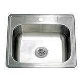 Studio 25-Inch Stainless Steel Self-Rimming Single Bowl Bar Sink with 1-Hole Drain and Strainer