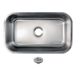 Loft Single Bowl Undermount Kitchen Sink with Strainer