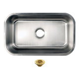 Loft Single Bowl Undermount Kitchen Sink with Strainer