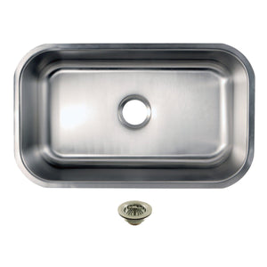 Loft Single Bowl Undermount Kitchen Sink with Strainer