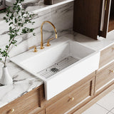 Traditional 34-Inch Fireclay Farmhouse Kitchen Sink