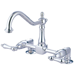 Heritage Two-Handle 2-Hole Deck Mount Bridge Kitchen Faucet