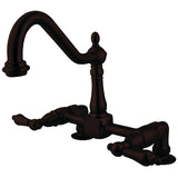 Heritage Two-Handle 2-Hole Deck Mount Bridge Kitchen Faucet