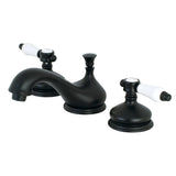 Bel-Air Two-Handle 3-Hole Deck Mount Widespread Bathroom Faucet with Brass Pop-Up Drain