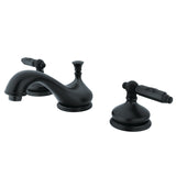 Georgian Two-Handle 3-Hole Deck Mount Widespread Bathroom Faucet with Brass Pop-Up Drain