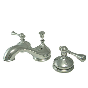 Vintage Two-Handle 3-Hole Deck Mount Widespread Bathroom Faucet with Brass Pop-Up Drain