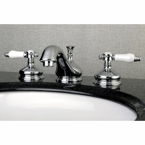 Bel-Air Two-Handle 3-Hole Deck Mount Widespread Bathroom Faucet with Brass Pop-Up Drain