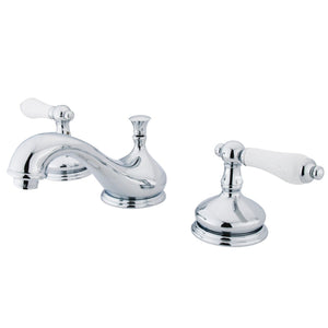 Heritage Two-Handle 3-Hole Deck Mount Widespread Bathroom Faucet with Brass Pop-Up Drain