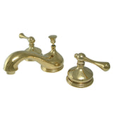 Vintage Two-Handle 3-Hole Deck Mount Widespread Bathroom Faucet with Brass Pop-Up Drain