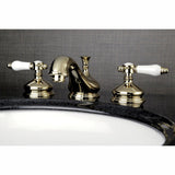 Bel-Air Two-Handle 3-Hole Deck Mount Widespread Bathroom Faucet with Brass Pop-Up Drain