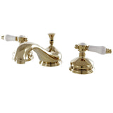 Bel-Air Two-Handle 3-Hole Deck Mount Widespread Bathroom Faucet with Brass Pop-Up Drain