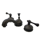 Vintage Two-Handle 3-Hole Deck Mount Widespread Bathroom Faucet with Brass Pop-Up Drain