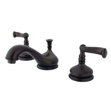 Two-Handle 3-Hole Deck Mount Widespread Bathroom Faucet with Brass Pop-Up Drain