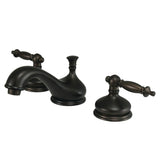 Heritage Two-Handle 3-Hole Deck Mount Widespread Bathroom Faucet with Brass Pop-Up Drain