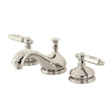 Georgian Two-Handle 3-Hole Deck Mount Widespread Bathroom Faucet with Brass Pop-Up Drain