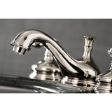 Tudor Two-Handle 3-Hole Deck Mount Widespread Bathroom Faucet with Brass Pop-Up Drain