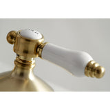 Bel-Air Two-Handle 3-Hole Deck Mount Widespread Bathroom Faucet with Brass Pop-Up Drain