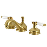 Bel-Air Two-Handle 3-Hole Deck Mount Widespread Bathroom Faucet with Brass Pop-Up Drain