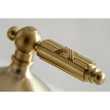 Georgian Two-Handle 3-Hole Deck Mount Widespread Bathroom Faucet with Brass Pop-Up Drain