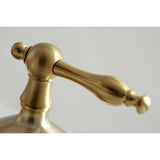 Heritage Two-Handle 3-Hole Deck Mount Widespread Bathroom Faucet with Brass Pop-Up Drain