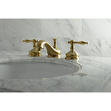 Heritage Two-Handle 3-Hole Deck Mount Widespread Bathroom Faucet with Brass Pop-Up Drain