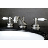 Bel-Air Two-Handle 3-Hole Deck Mount Widespread Bathroom Faucet with Brass Pop-Up Drain