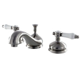 Bel-Air Two-Handle 3-Hole Deck Mount Widespread Bathroom Faucet with Brass Pop-Up Drain