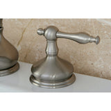 Heritage Two-Handle 3-Hole Deck Mount Widespread Bathroom Faucet with Brass Pop-Up Drain