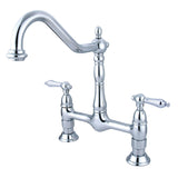 Heritage Two-Handle 2-Hole Deck Mount Bridge Kitchen Faucet