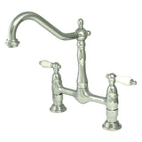 Heritage Two-Handle 2-Hole Deck Mount Bridge Kitchen Faucet