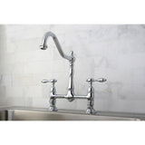 Tudor Two-Handle 2-Hole Deck Mount Bridge Kitchen Faucet