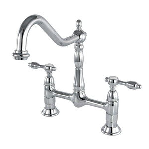 Tudor Two-Handle 2-Hole Deck Mount Bridge Kitchen Faucet