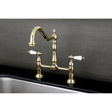 Heritage Two-Handle 2-Hole Deck Mount Bridge Kitchen Faucet