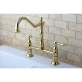 Tudor Two-Handle 2-Hole Deck Mount Bridge Kitchen Faucet