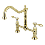 Tudor Two-Handle 2-Hole Deck Mount Bridge Kitchen Faucet