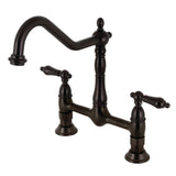 Heritage Two-Handle 2-Hole Deck Mount Bridge Kitchen Faucet