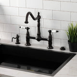 Heritage Two-Handle 2-Hole Deck Mount Bridge Kitchen Faucet