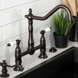 Heritage Two-Handle 2-Hole Deck Mount Bridge Kitchen Faucet