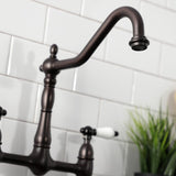 Heritage Two-Handle 2-Hole Deck Mount Bridge Kitchen Faucet