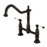 Heritage Two-Handle 2-Hole Deck Mount Bridge Kitchen Faucet