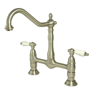 Heritage Two-Handle 2-Hole Deck Mount Bridge Kitchen Faucet