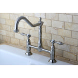 Tudor Two-Handle 2-Hole Deck Mount Bridge Kitchen Faucet